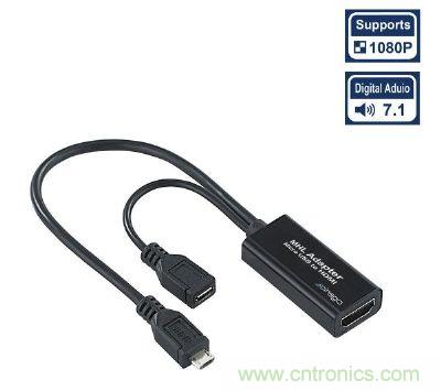 因應(yīng)行動(dòng)裝置的使用情境需求，MHL設(shè)計(jì)可在傳送視訊的同時(shí)，在同一線材進(jìn)行裝置的充電應(yīng)用