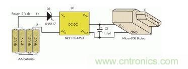 用5號電池做USB手機(jī)充電器