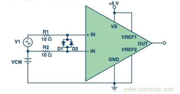 常見保護電路如何影響電流檢測放大器的精度 常見保護電路如何影響電流檢測放大器的精度