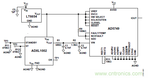 10kHz MEMS加速度計，提供4mA至20mA輸出，適合狀態(tài)監(jiān)控應用